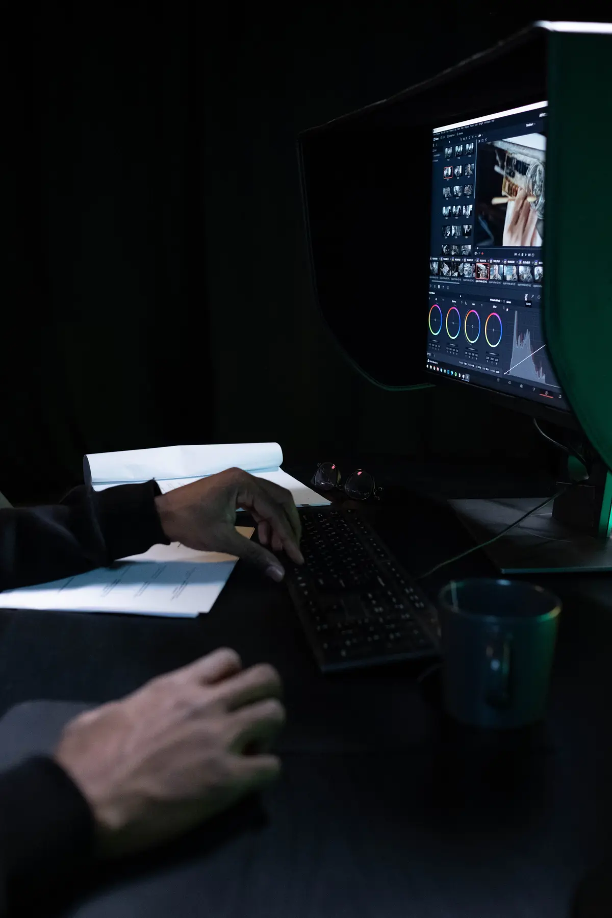 Editor shaping a campaign video in post-production
